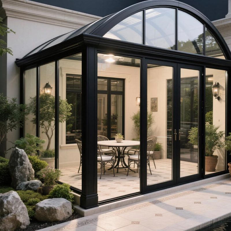 Arched Roof Sunroom (Weather-Resistant Surface)